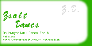 zsolt dancs business card